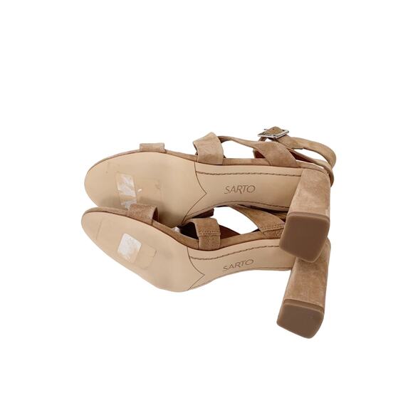 Franco Sarto Tristan Block Heel Sandal 8.5 Tan NEW - Picture 9 of 10